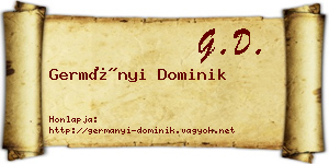 Germányi Dominik névjegykártya